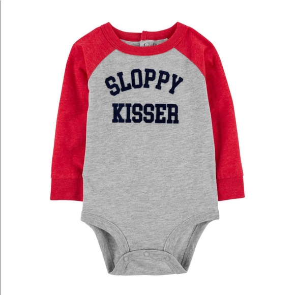 OshKosh baby boy sloppy kisser raglan style onesie
